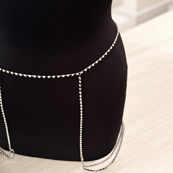 Crystal Thigh Leg Body Chain - Picture 3 of 7